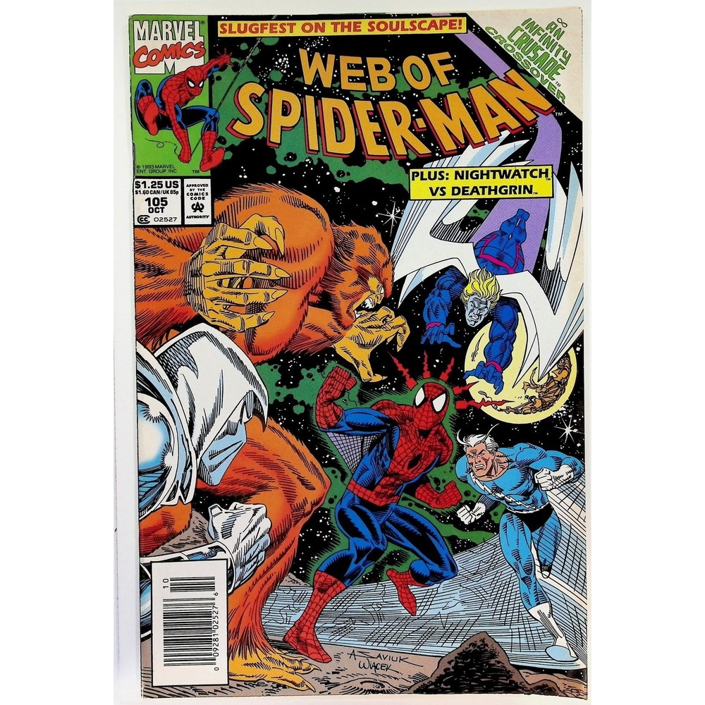 Web of Spider-Man #105 Newsstand Infinity Crusade Spider-Man Nightwatch 1993